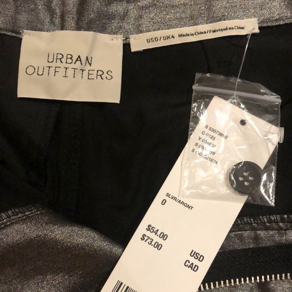 Silver Urban Outfitters high waisted shorts - Picture 3 of 4